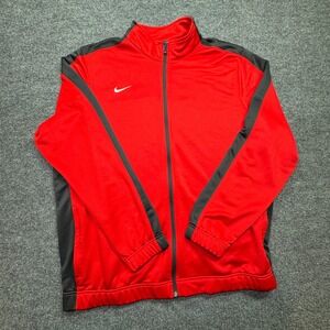 Nike Rivalry Dri Fit Track Jacket Men XXL Red Athletic Sportswear Comfy Gym Wear